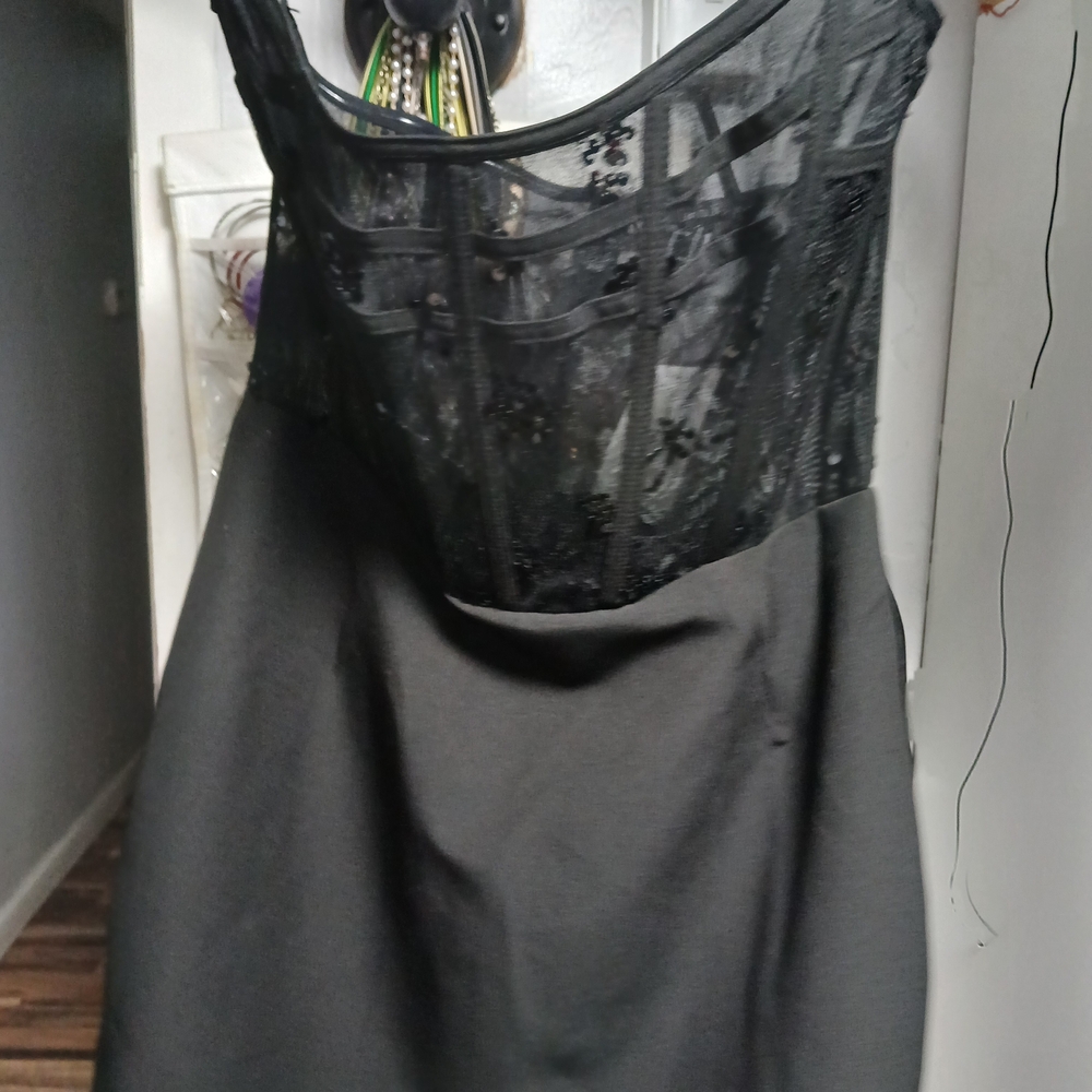 H&M Black Strapless Lace Dress